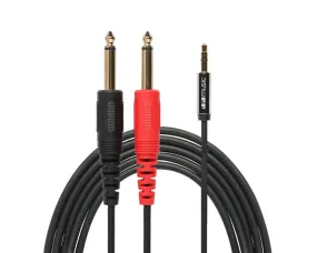 1010 Music 3.5m To 2 X 6.35m Stereo Breakout Cable - 1.4 Metre