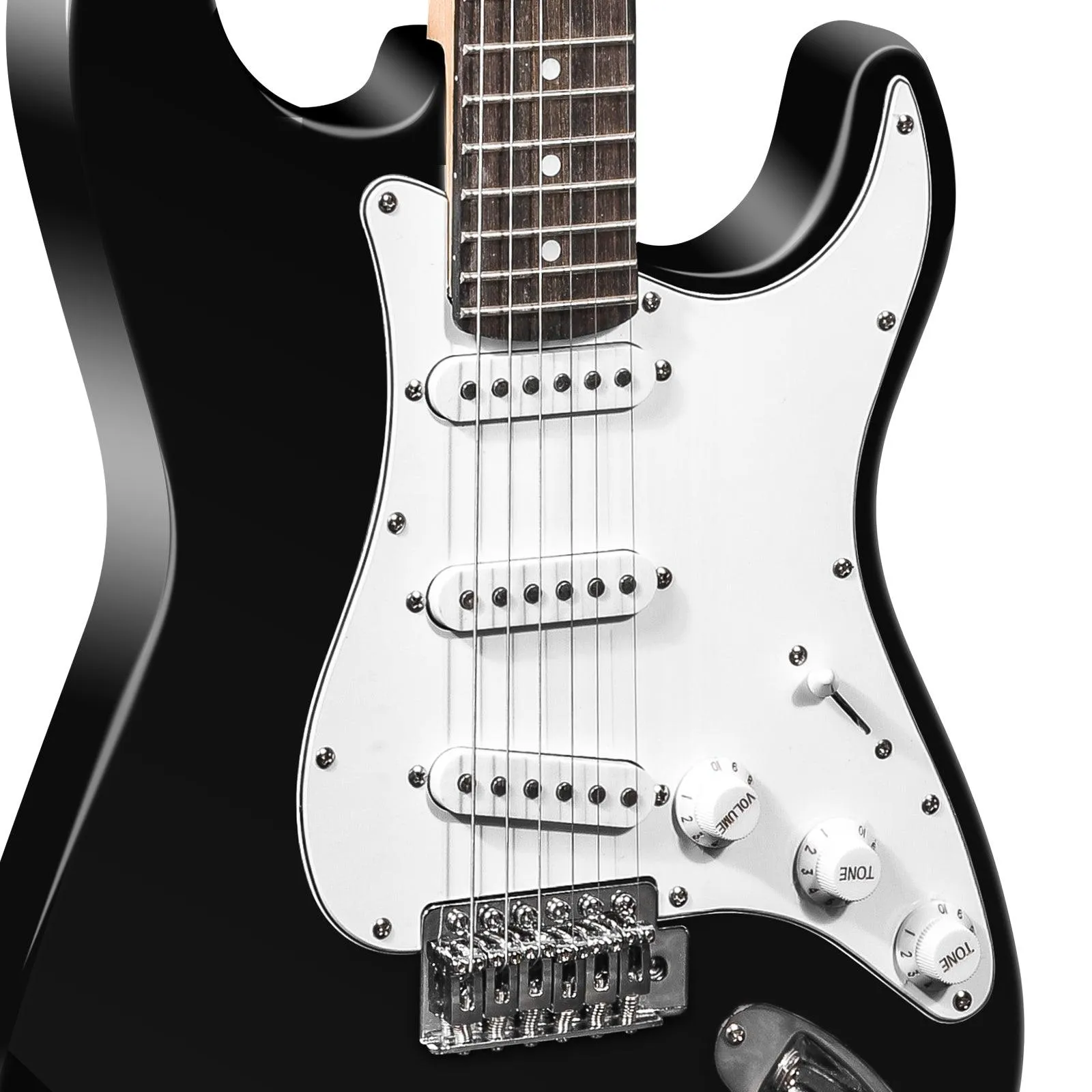 39.5" Full Size Electric Guitar Kit for Beginners with Amplifier, Black and White