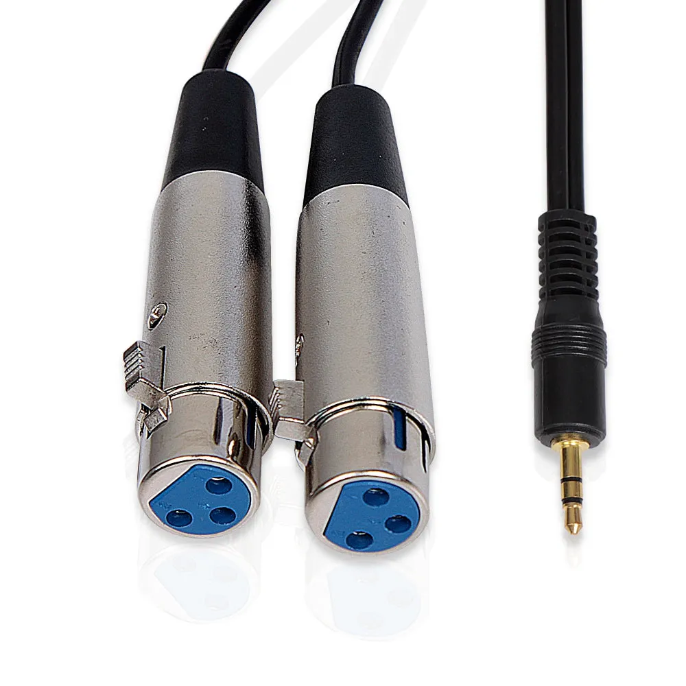 6 Ft 12 Gauge 3.5Mm Male To Dual Xlr Female Cable