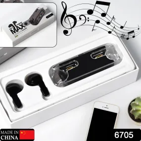 6705 Earphones, with touch control, Black Bluetooth M12 Max  Wireless Technology Stereo Sound made with High-end Material