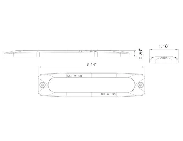 8892202 - ULTRA THIN 5 INCH AMBER/CLEAR LED STROBE LIGHT