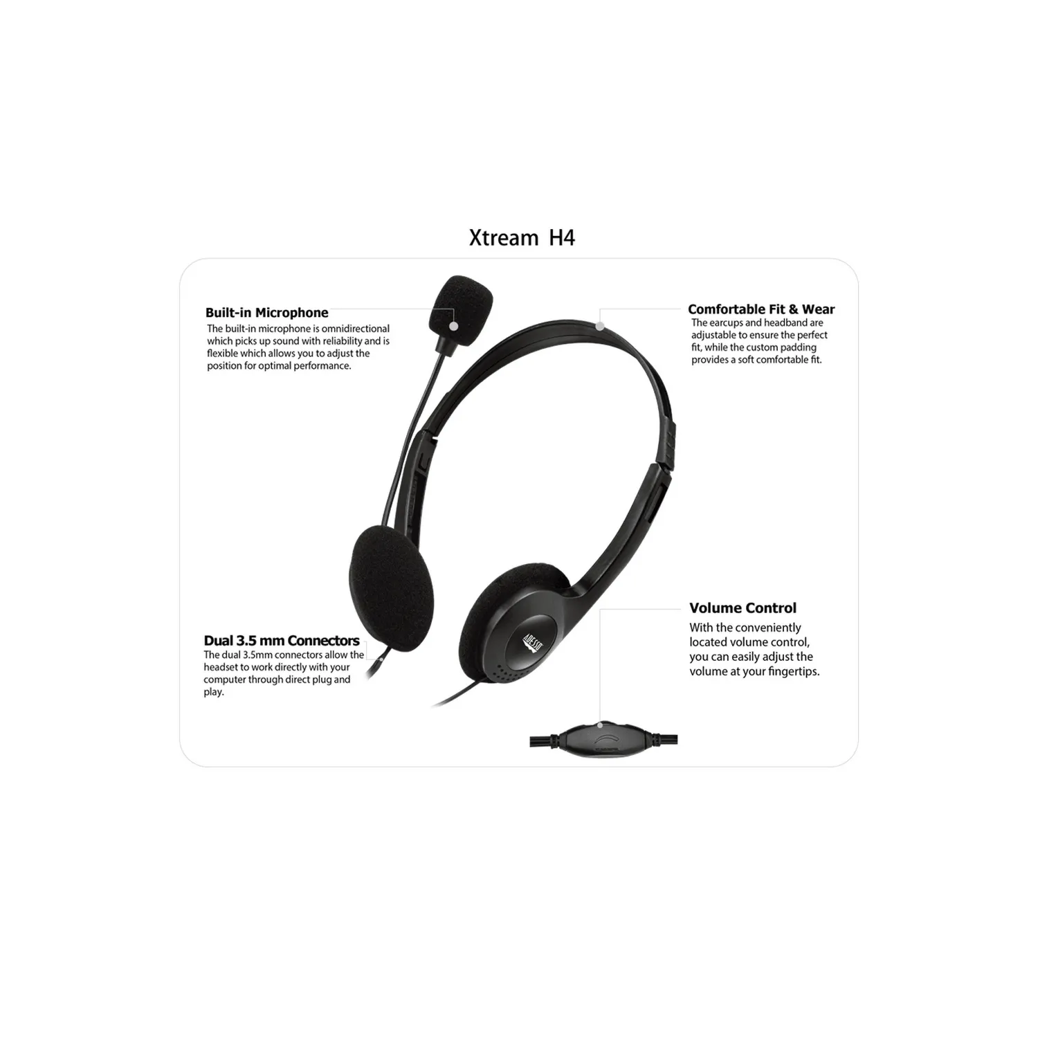 Adesso Xtream Headset H4 Stereo with Microphone