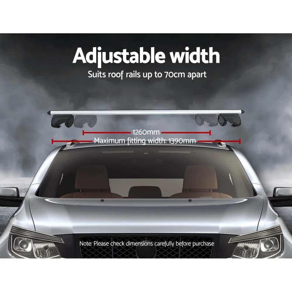 Adjustable Aluminium Car Roof Racks 126cm - Universal Aerodynamic Holder by Upgraded