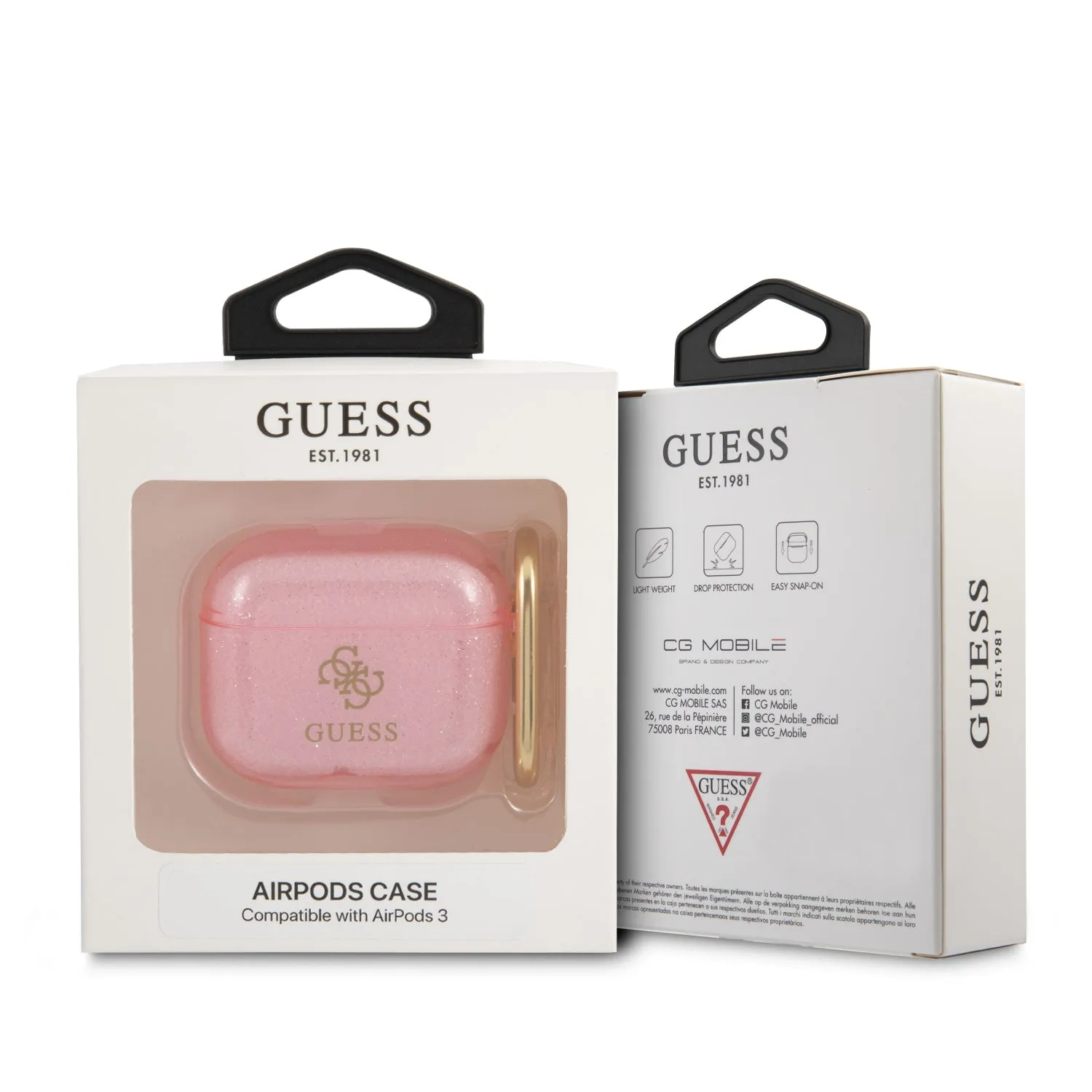 AirPods 3 - TPU Case Pink Colored Glitter - GUESS