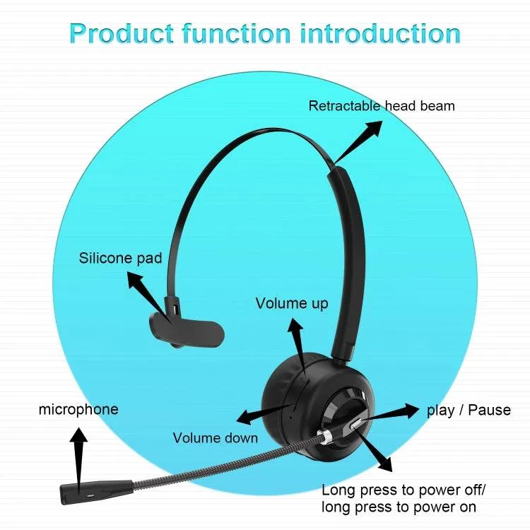 Anivia A8 Wireless Bluetooth Headphones with Adjustable Noise-Cancelling Mic