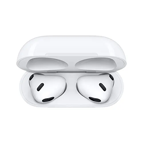 Apple AirPods (3rd Generation) Wireless Ear Buds, Bluetooth Headphones, Personalized Spatial Audio, Sweat and Water Resistant, Lightning Charging Case Included, Up to 30 Hours of Battery Life