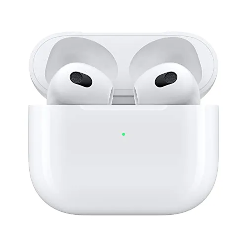 Apple AirPods (3rd Generation) Wireless Ear Buds, Bluetooth Headphones, Personalized Spatial Audio, Sweat and Water Resistant, Lightning Charging Case Included, Up to 30 Hours of Battery Life