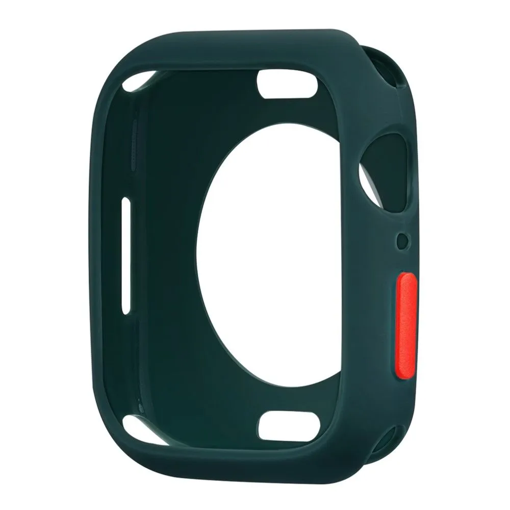 Apple Watch (45mm) candy color button TPU cover - Blackish Green / Red