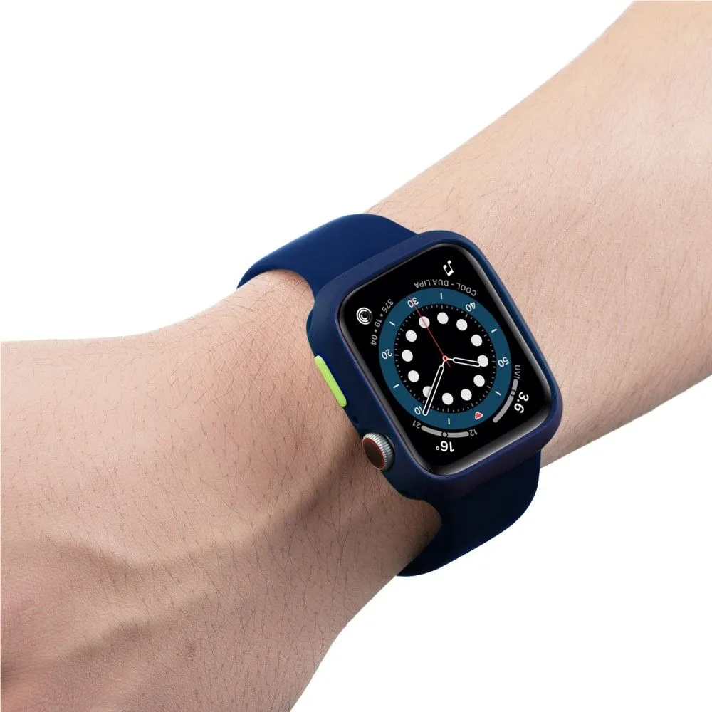 Apple Watch (45mm) candy color button TPU cover - Midnight Blue / Fluorescent Green