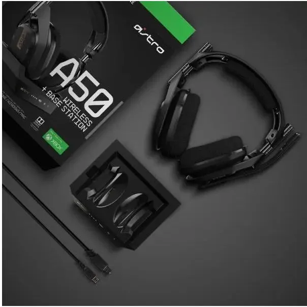 Astro A50 Gen 4 Wireless Gaming Headphones And Base Station For Xbox and PC With Leather Earpads