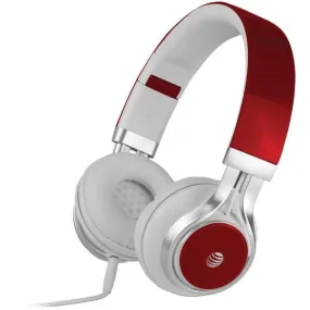 AT&T HPM10-RED Stereo Over-Ear Headphones with Microphone (Red)