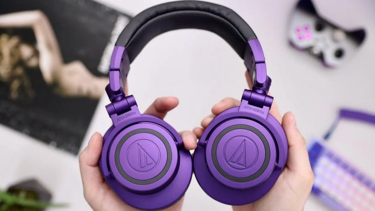 AUDIO TECHNICA PROFESSIONAL STUDIO MONITOR HEADPHONE M50X LIMITED EDITION PURPLE BLACK, CLOSED-BACK