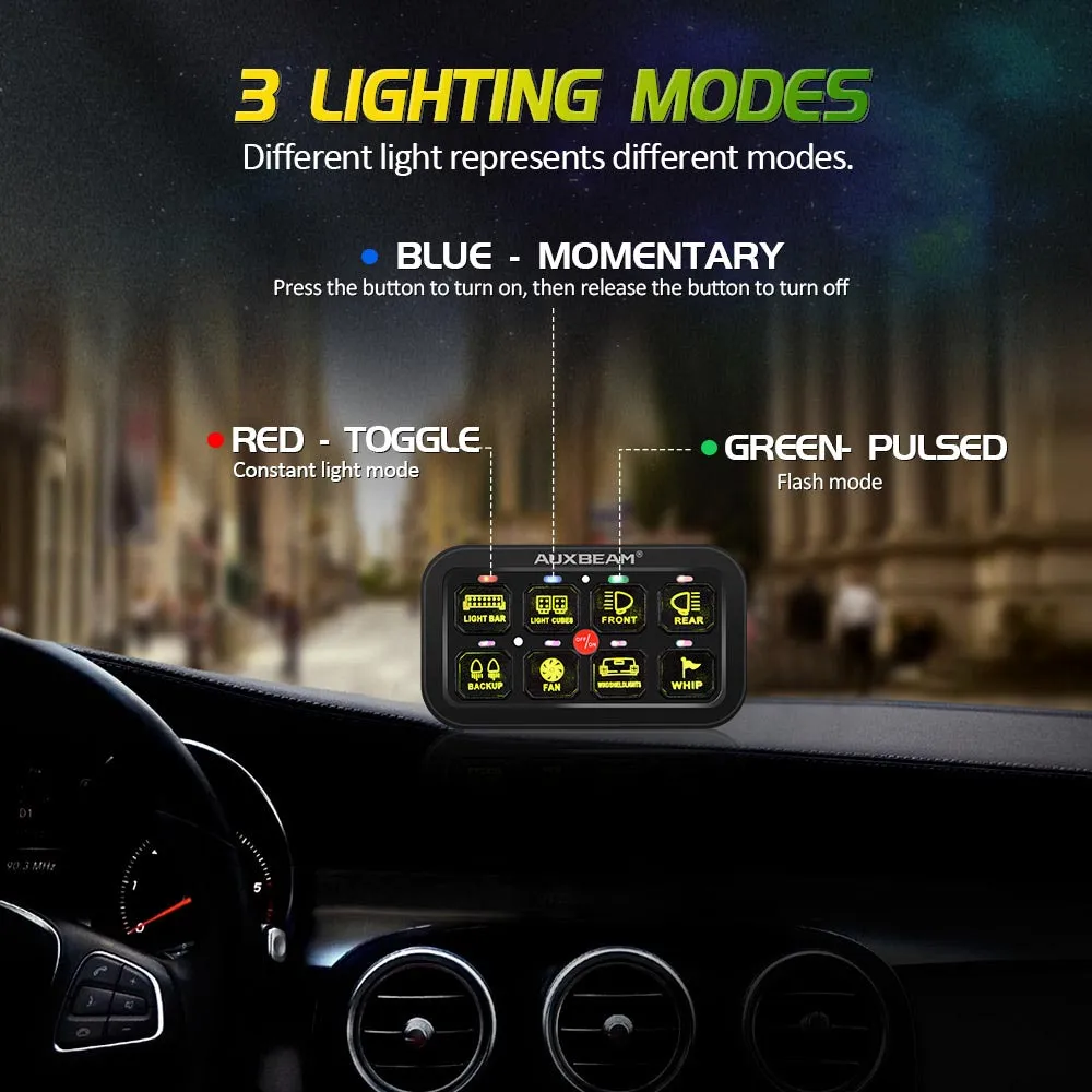 Auxbeam - AR-800 Multifunction RGB Switch Panel with Bluetooth Controlled