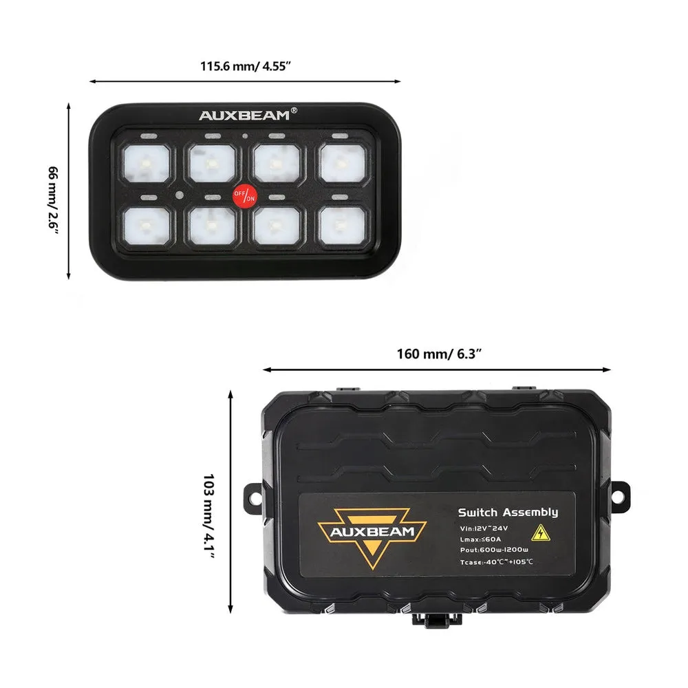 Auxbeam - AR-800 Multifunction RGB Switch Panel with Bluetooth Controlled