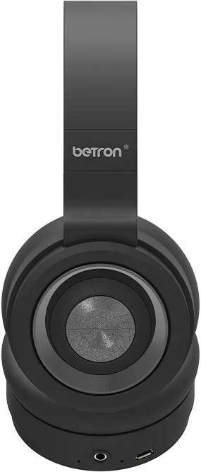 Betron BN15 Wireless Headphones With Mic On-Board Volume Control On-Ear Foldable Bluetooth Black