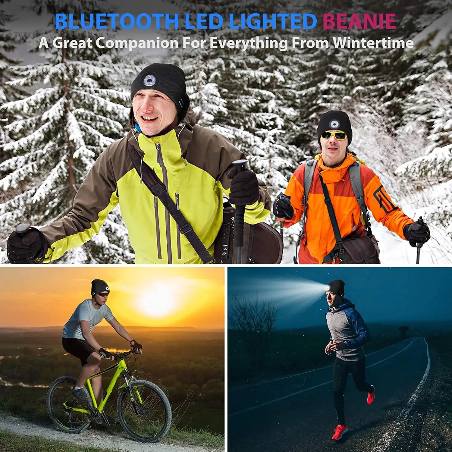 Bluetooth Beanie Hat With LED Light