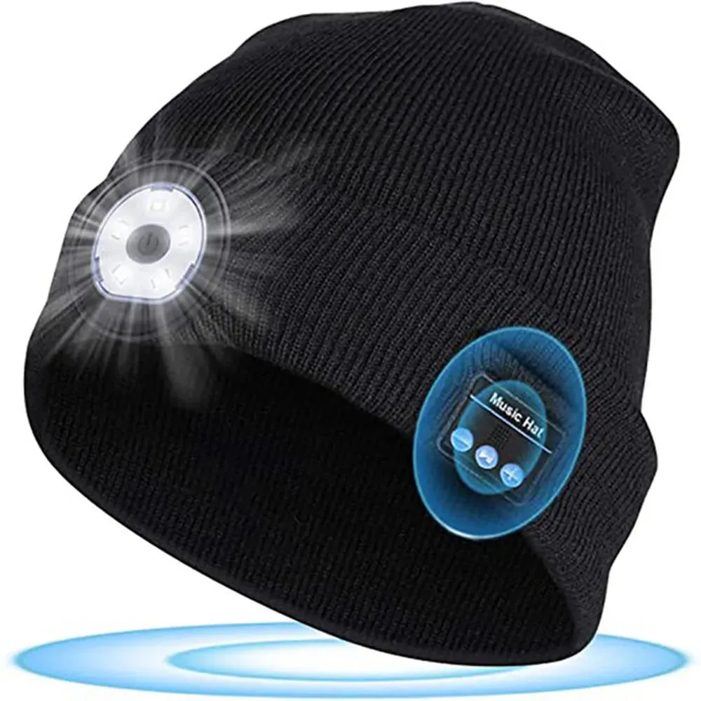 Bluetooth Beanie Hat With LED Light