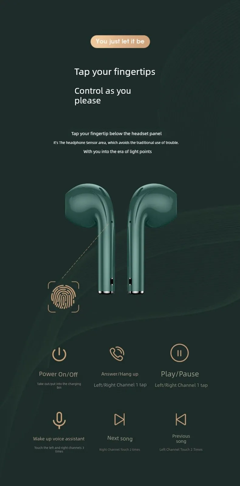 Bluetooth Headset Wireless Original Genuine Goods Sports Noise Reduction New Arrival Ultra-Long Life Battery Female Male Game Semi-in-Ear