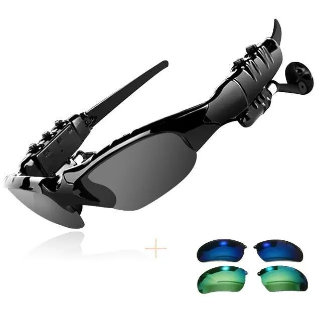 Bluetooth Wireless Earphones Mic Hands Free Call Sunglasses