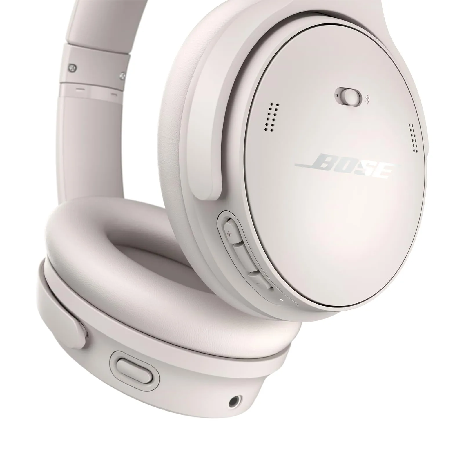 Bose QuietComfort Bluetooth Headphones, Wireless Headphones, Over Ear Noise Cancelling Headphones with Mic, Up To 24 Hours of Battery Life, White Smoke