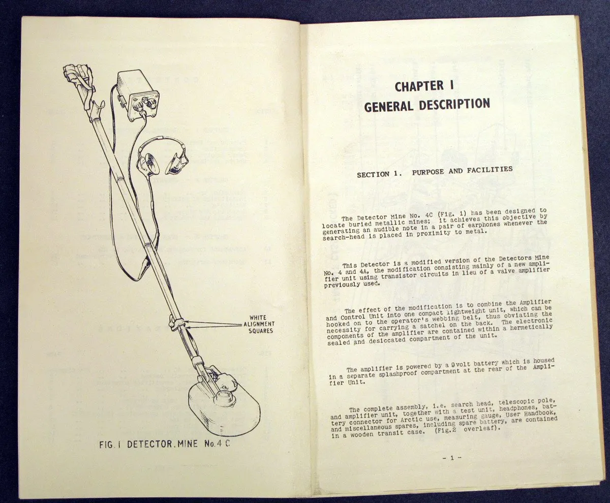 British Army Mine Detector No. 4c Set