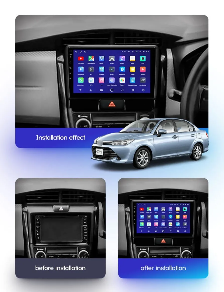 Car Dealz Premium Model 10.2" Android 10.0 For Toyota Corolla Axio 2 Fielder 3 E160 2012 - 2021 In Dash Plus OEM Fascia