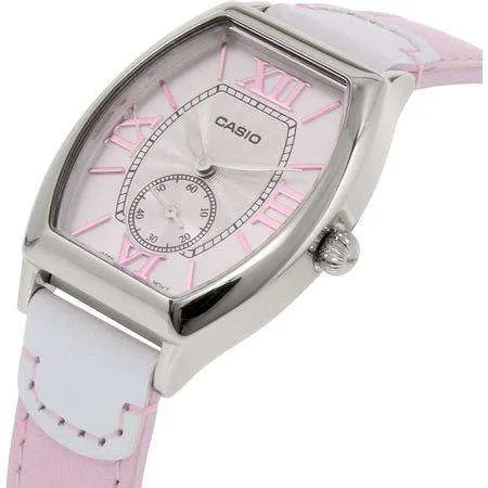 Casio LTP-E114L-4A1DF Pink Leather Strap Watch for Women