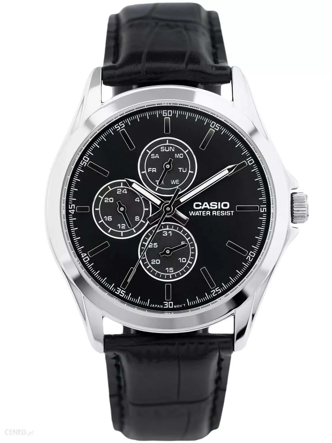 Casio Standard MTP-V302L-1A Black Leather Strap for Men