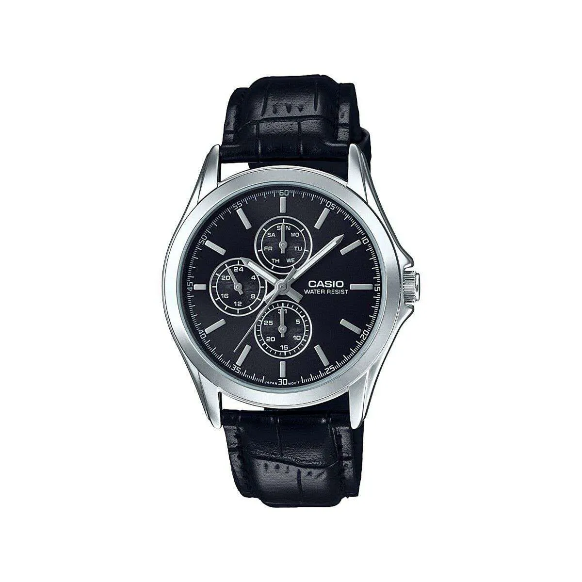 Casio Standard MTP-V302L-1A Black Leather Strap for Men