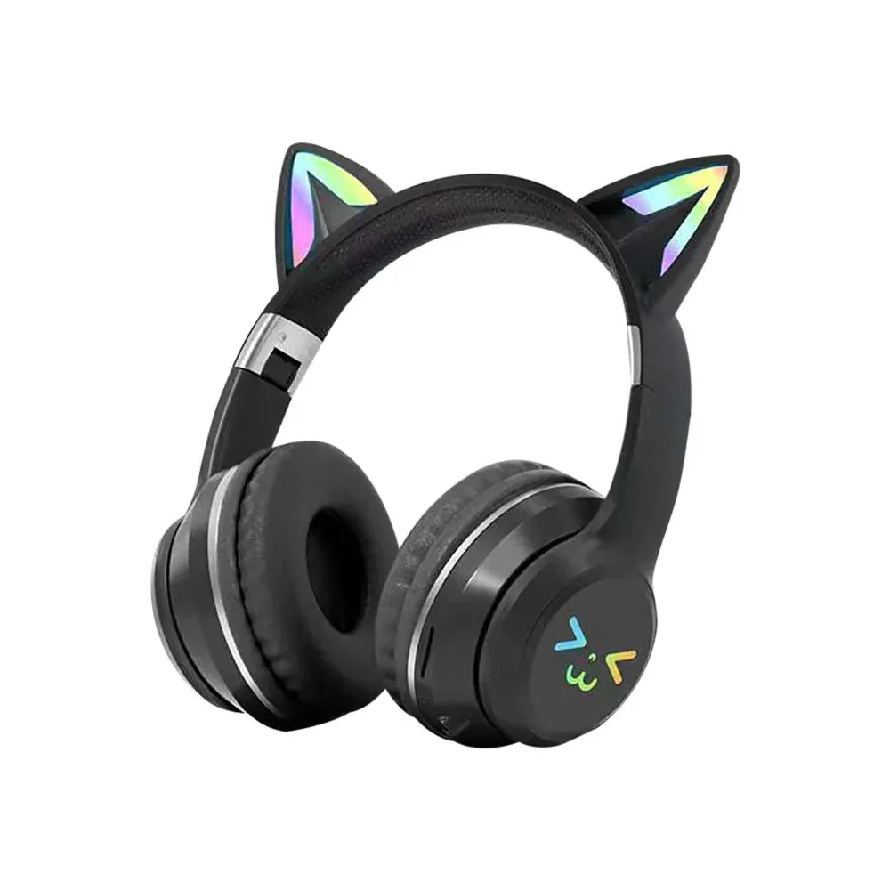 Cat Ears RGB Foldable Bluetooth Headphones