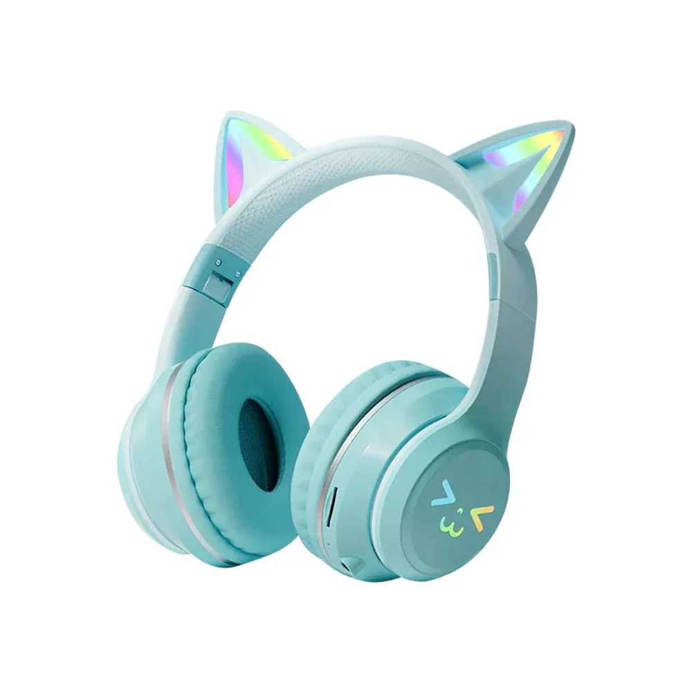 Cat Ears RGB Foldable Bluetooth Headphones