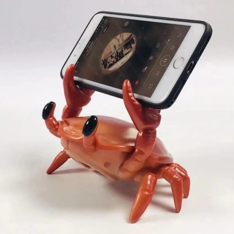 Creative Crab Phone Holder Wireless Bluetooth Mini Speaker