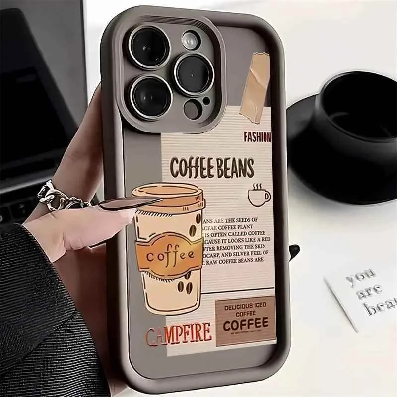 Cute Phone Cases For iPhone 7, 8, 11, 12, 13, 14, 15 Pro Max, XS, X, XR, and Plus - Coffee Beans Cover - TSP231