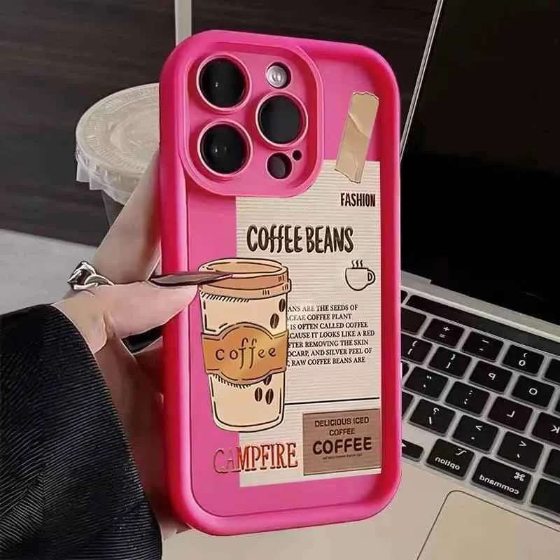 Cute Phone Cases For iPhone 7, 8, 11, 12, 13, 14, 15 Pro Max, XS, X, XR, and Plus - Coffee Beans Cover - TSP231