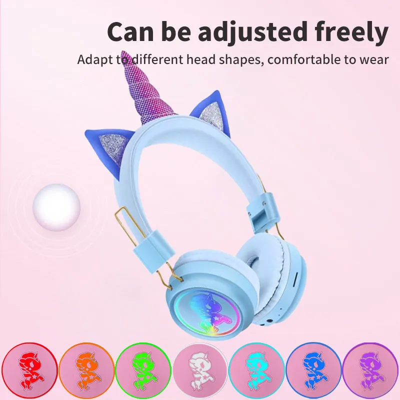 Cute Unicorn Creative Cartoon AH-902A Wireless Bluetooth Headphones