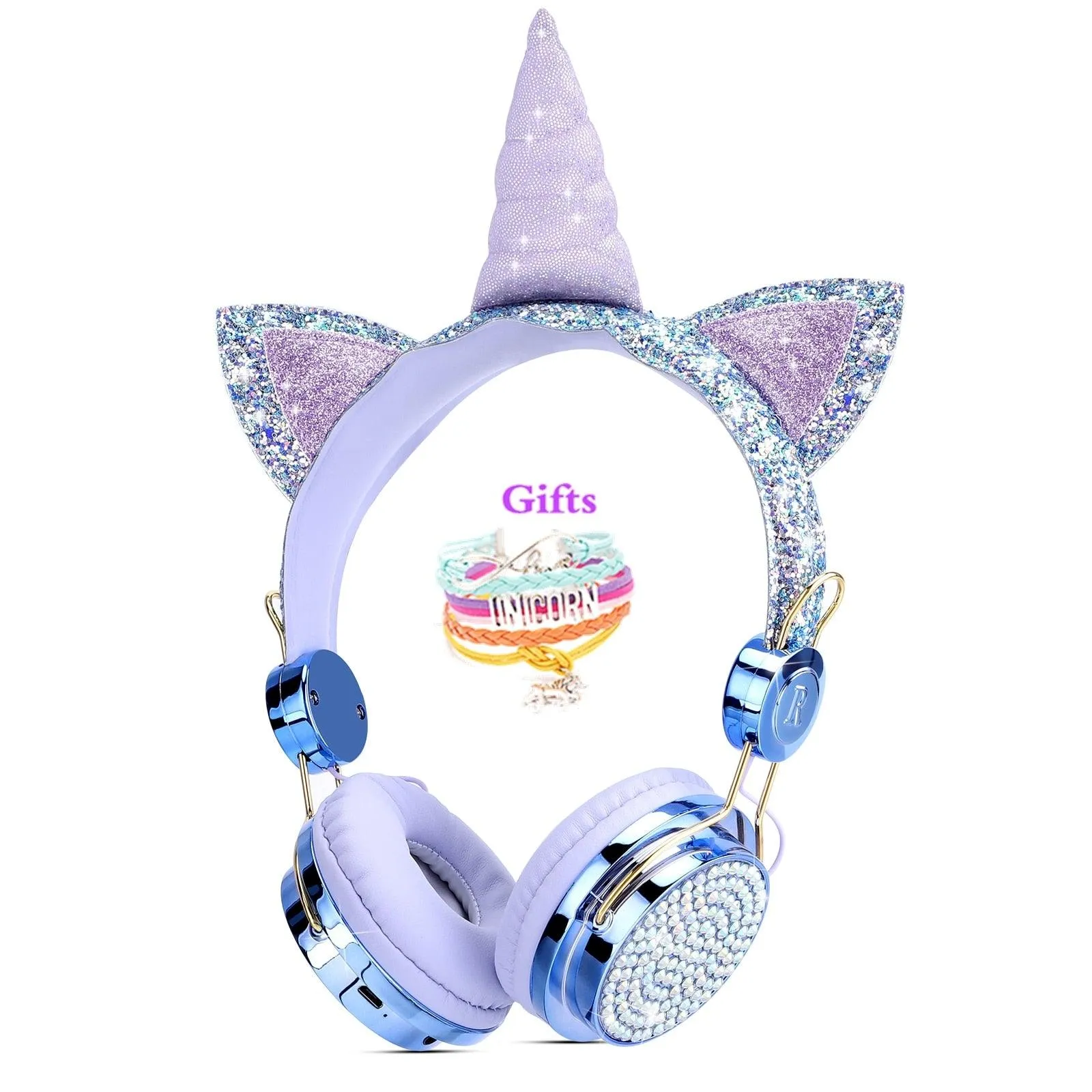 Cute Unicorn Headphones 3D Stereo Music Kids Headphones With Microphone Girls Cell Phone Children&#39;s Wired Headset Gamer Gift