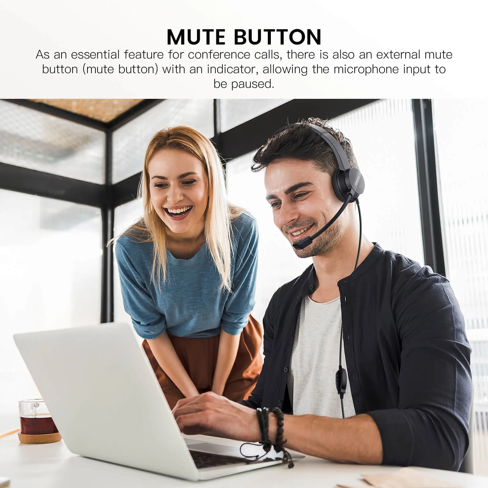 EKSAtelecom® H15 Mono Headset for Laptop and PC with Noise Cancellation