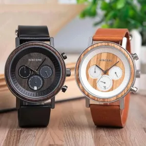 Elegant Wooden Chronograph Timepiece