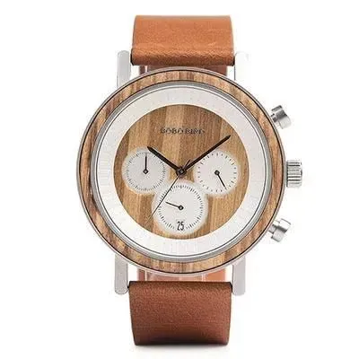 Elegant Wooden Chronograph Timepiece