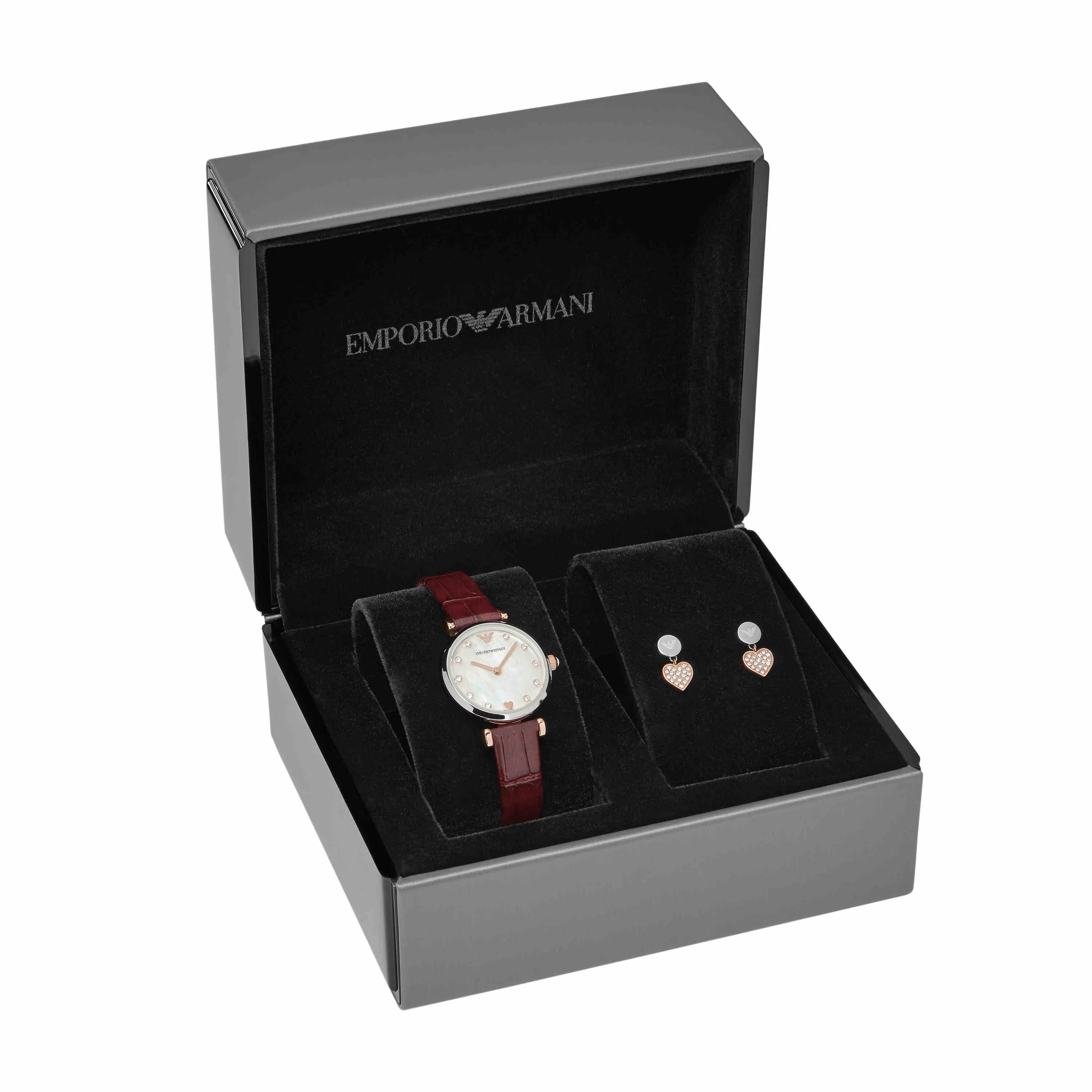 Emporio Armani Burgundy Analogue Watch AR80040