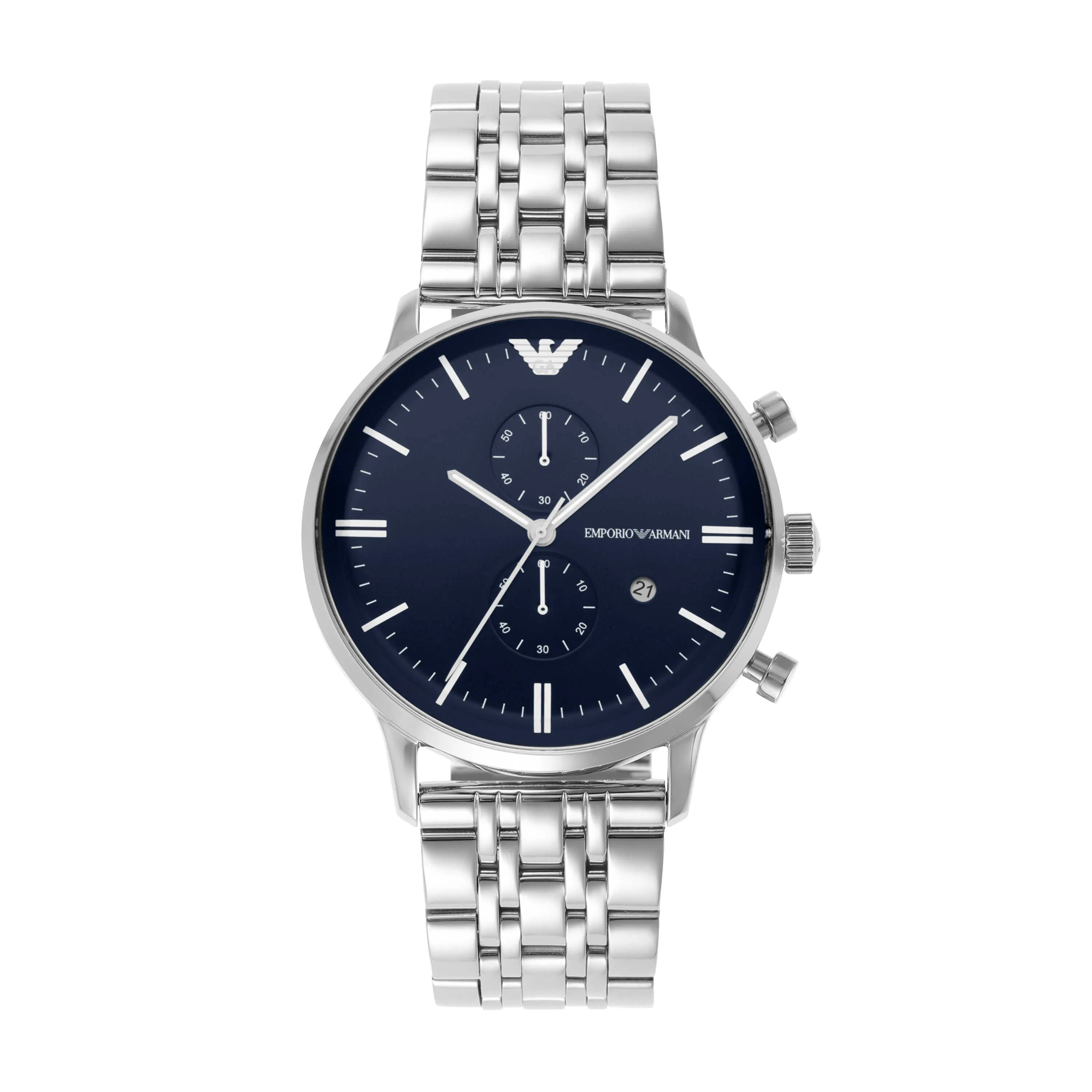 Emporio Armani Silver-Tone Chronograph Watch AR1648