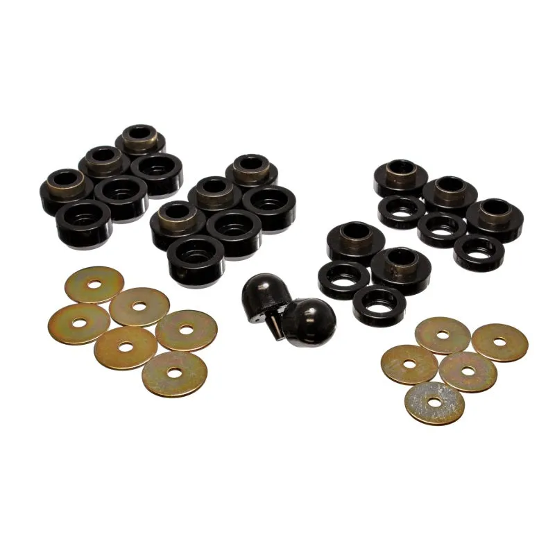 Energy Suspension Hyper-Flex Body Mount Bushing - Polyurethane/Steel - Black/Zinc Oxide - Jeep Wrangler TJ 1997-2006