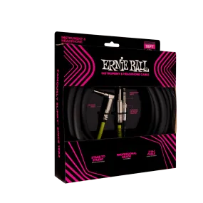 Ernie Ball 1/4" Ts Male To 1/4" Ts Male  Instrument & Headphone Combo Cable  - 18'