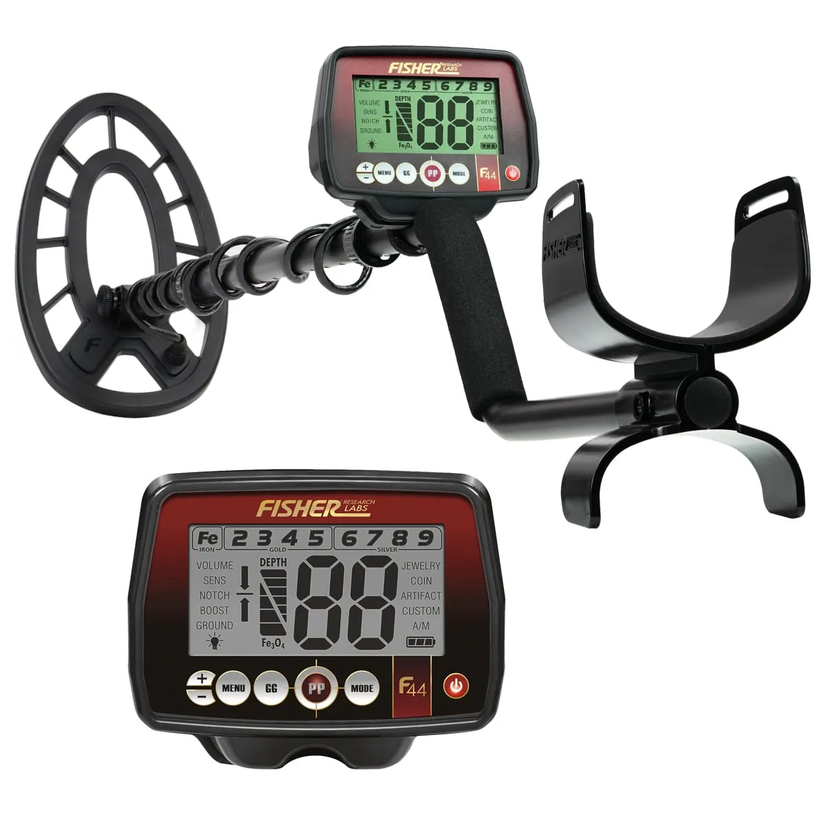 Fisher F44 Metal Detector with 11" Concentric Elliptical Waterproof Search Coil Complete Package - PKSD