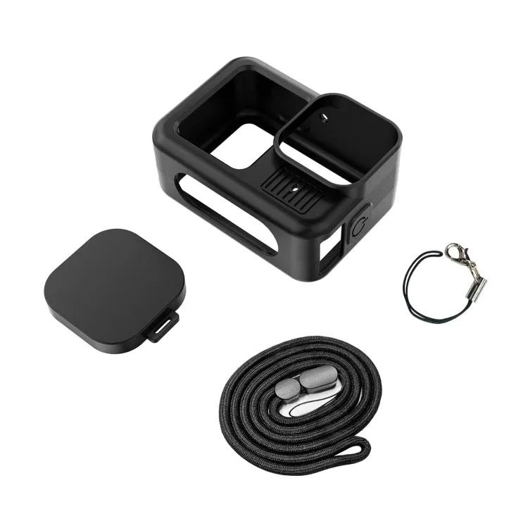 For GoPro HERO13 Black PULUZ Silicone Protective Case Cover with Wrist Strap & Lens Cover (Black)