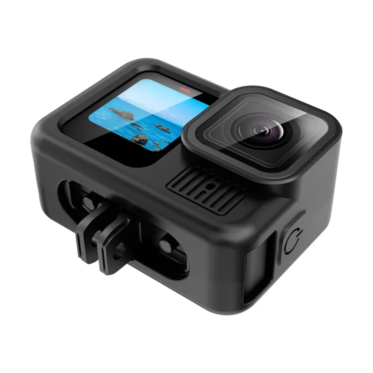 For GoPro HERO13 Black PULUZ Silicone Protective Case Cover with Wrist Strap & Lens Cover (Black)