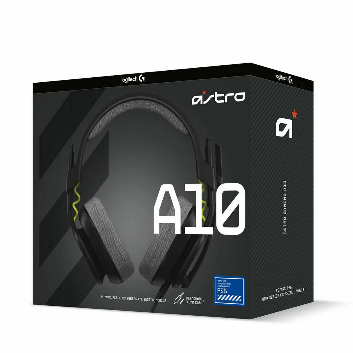 Gaming Headset with Microphone Logitech A10 Black