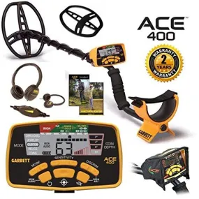 Garrett Ace 400 Metal Detector with Waterproof Coil Plus Free Accessories