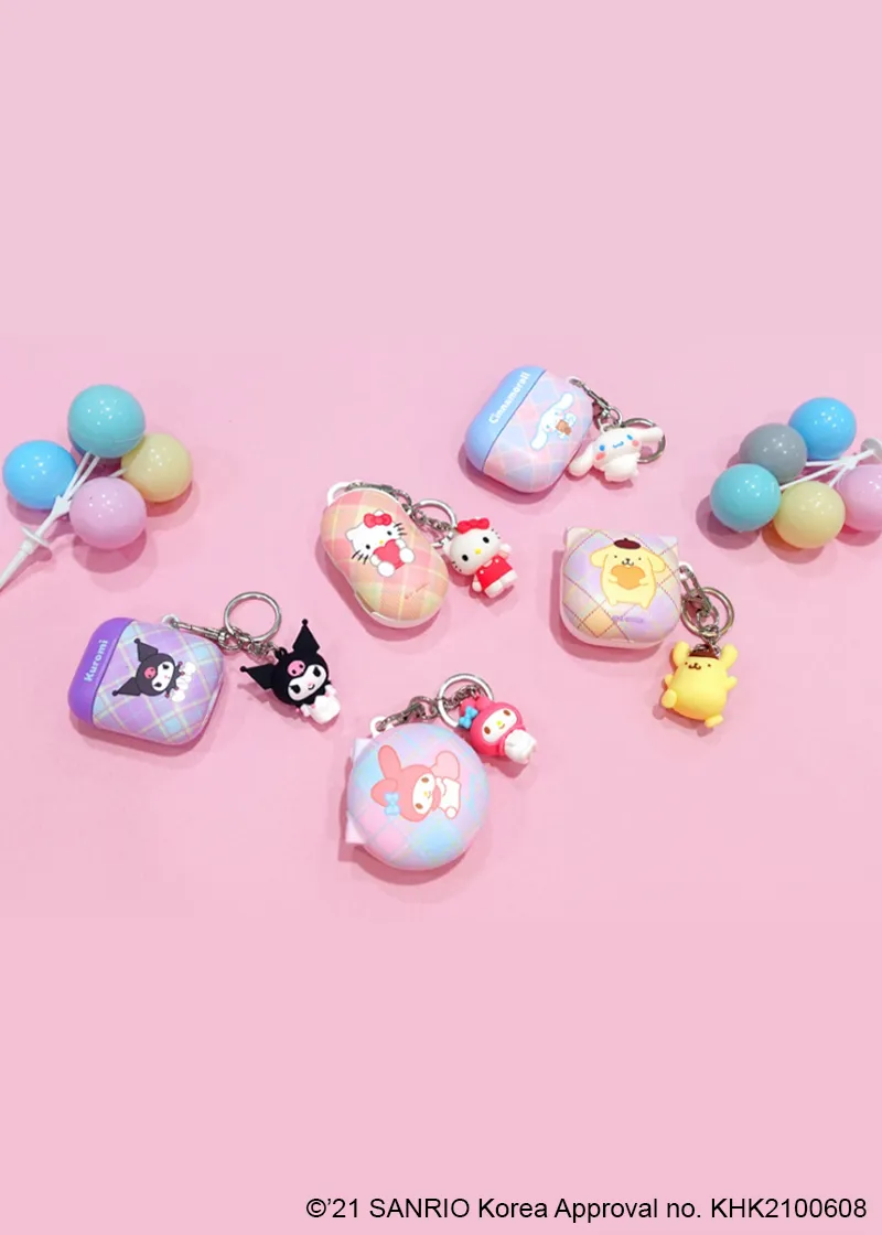 Hello Kitty & Friends argyle airpods case cover & Keychain - SANRIO Korea