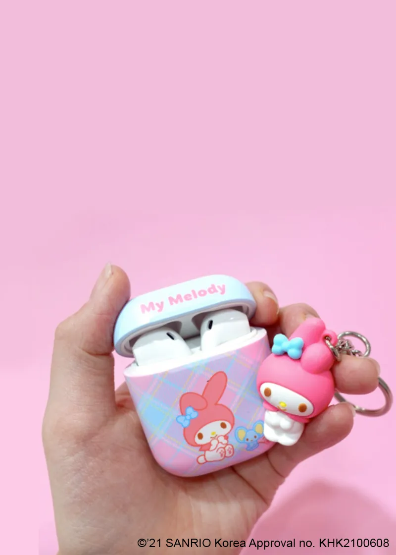 Hello Kitty & Friends argyle airpods case cover & Keychain - SANRIO Korea